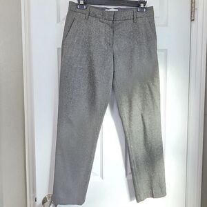 Gap Women's True Straight Leg Gray Herringbone Cropped Slacks Pants Size 00